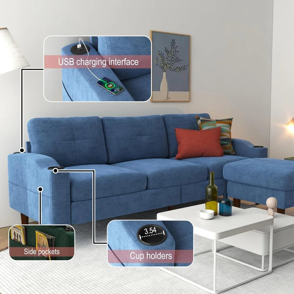 AUREVIO CONNECT™ L-Shape Convertible Sofa by PurelyhomeDeco