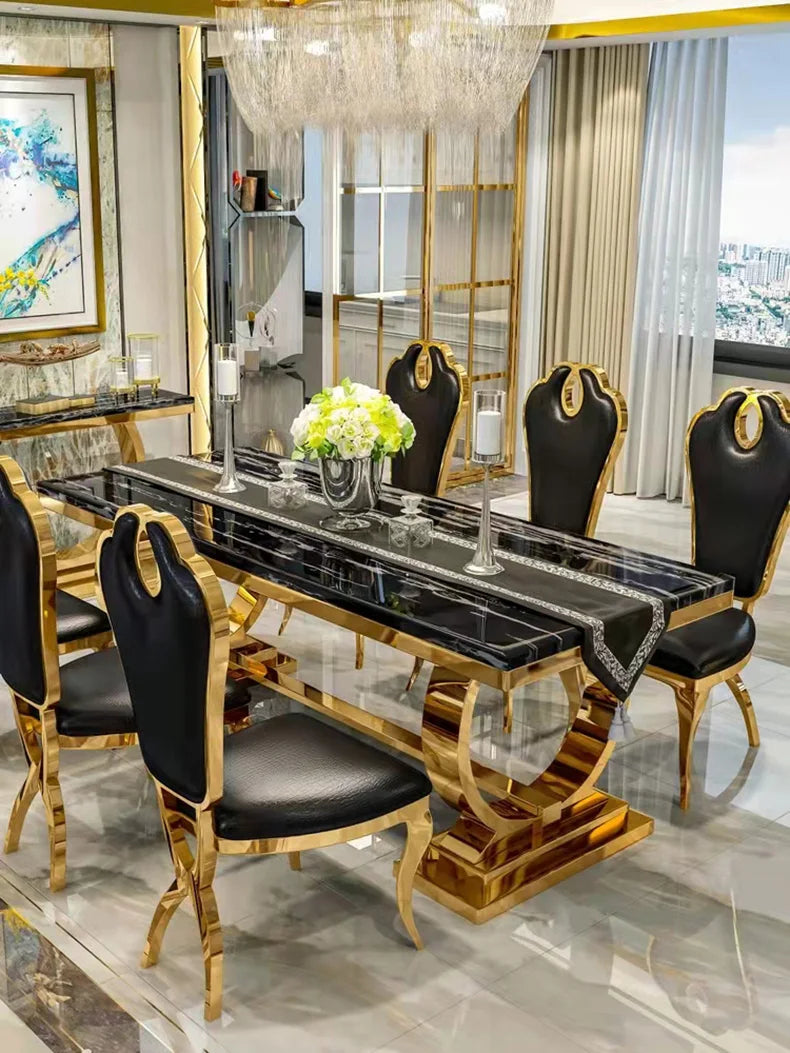 ZANORIA™ Elite Gold Structure Dining Set by PurelyhomeDeco