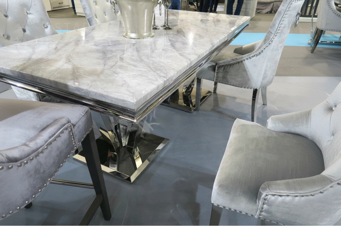 GRÉVÉRA™Grey Marble Dining Table Set by PurelyhomeDeco