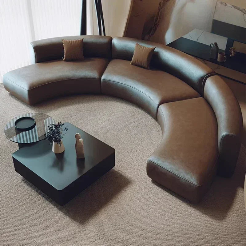 ArcForma™ Semi-Circular U-Shape Designer Sofa – Modern Sculptural Wood Lounge Daybed for Living Room & Bedroom by PurelyhomeDeco