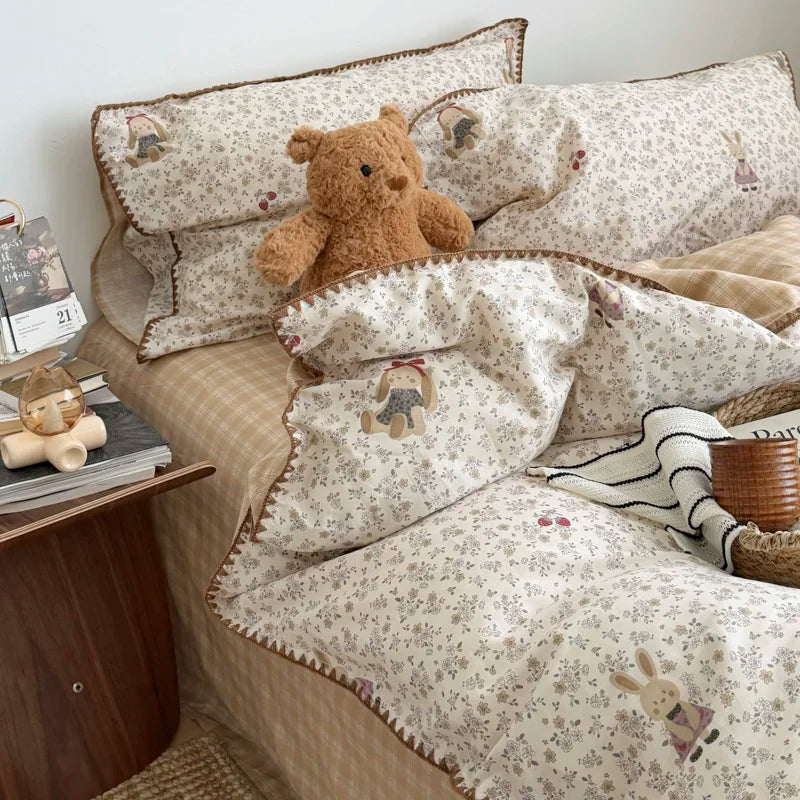 PrairieLuxe™ INS American Countryside Pure Cotton Bedding Set – Double-Layer Yarn Soft Luxury Bed Linens by PurelyhomeDeco