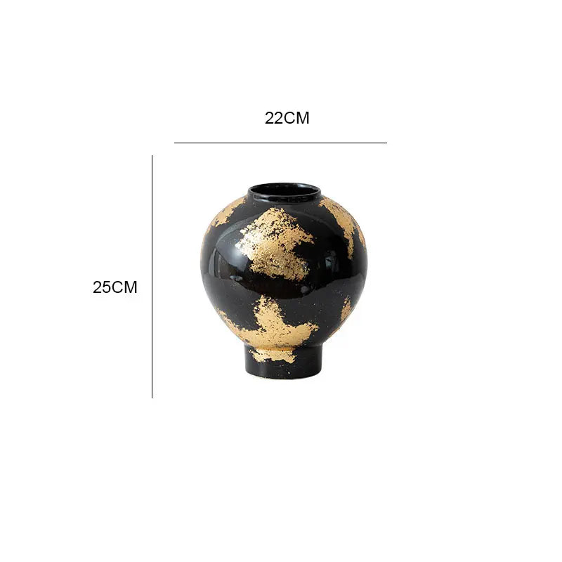 Aurelia Foil – Gold-Plated Porcelain Decorative Vase | Luxury Table Accent by PurelyhomeDeco