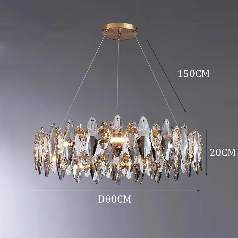 CrystalÉlan™ Modern Luxury Crystal Pendant Chandelier – Elegant Hanging Light for Living Room, Dining & Bedroom by PurelyhomeDeco