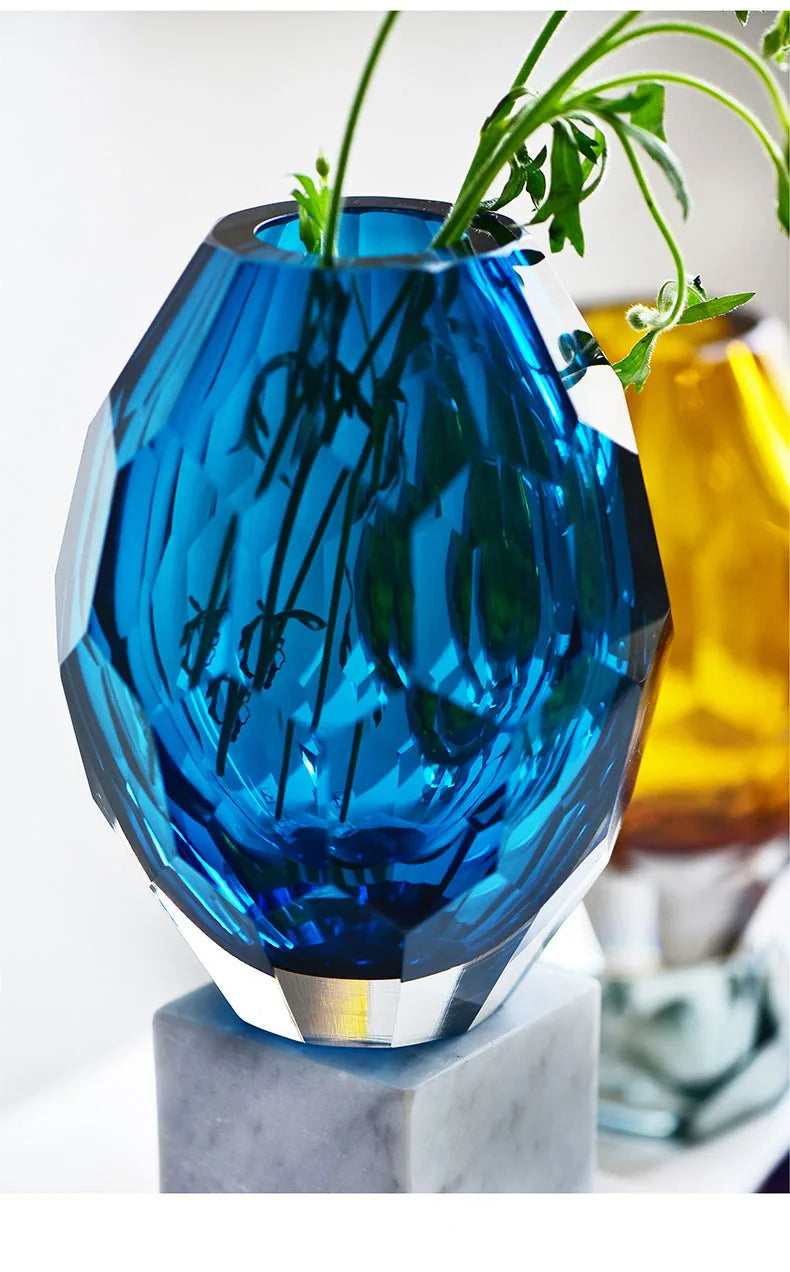 Luxe Angular Glass Vase by PurelyhomeDeco