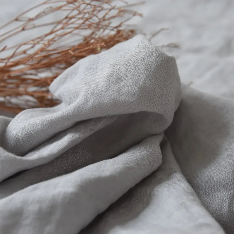 FlaxÉlysée™ Pure Linen Duvet Cover Set – Natural Flax French Linen Bedding with Coconut Button Closure by PurelyhomeDeco