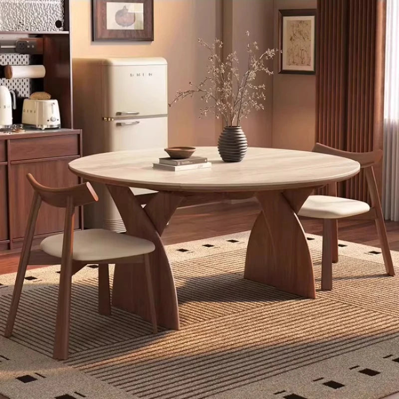 Modern Wood Design Dining Table 6 Person Luxury Extendable Round Dining Table Restaurant Nordic Mesas De Comedor Furniture Home by PurelyhomeDeco