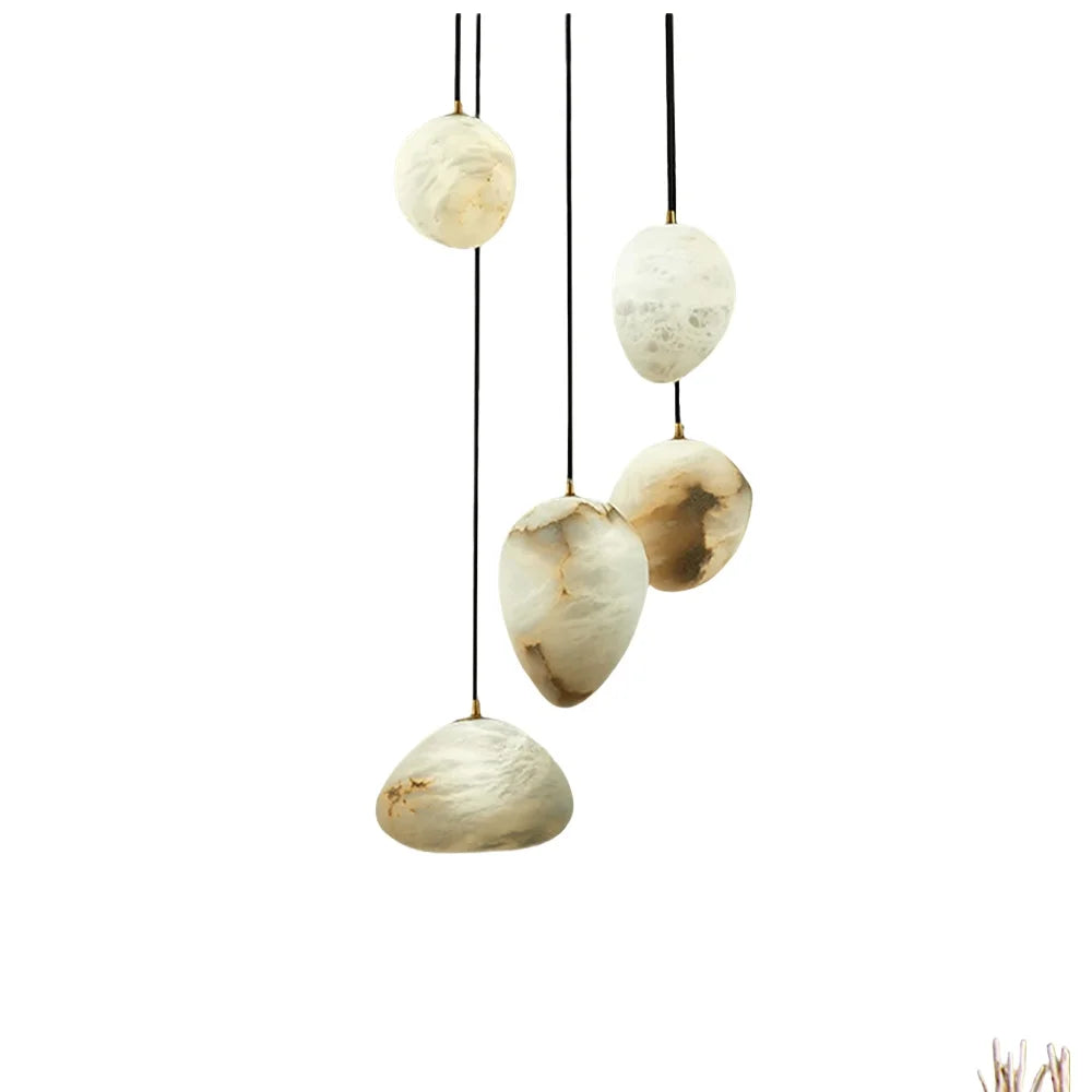Siberia MarbleAura™ LED Chandelier – Luxury Natural Marble Hanging Light for Living Room & Modern Interiors by PurelyhomeDeco