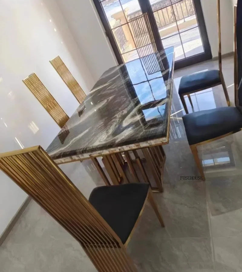 VELORIA™Italian White Marble Dining Set by PurelyhomeDeco