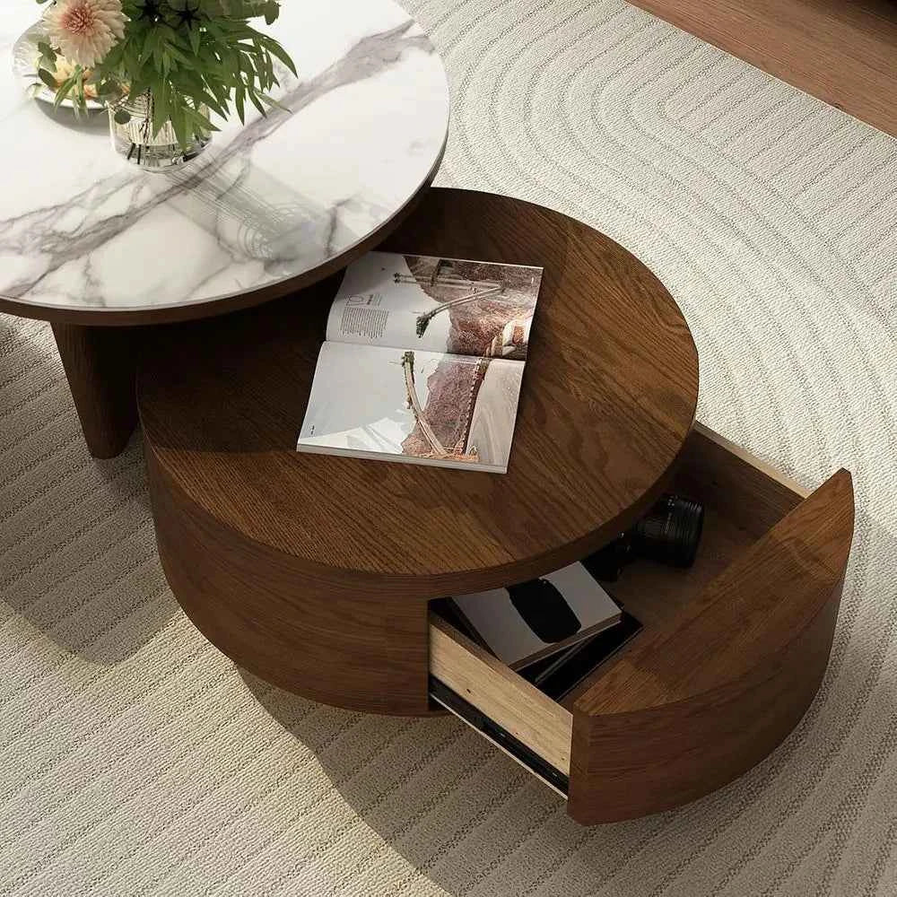 Walnara™ Marble Coffee Table Ensemble by PurelyhomeDeco