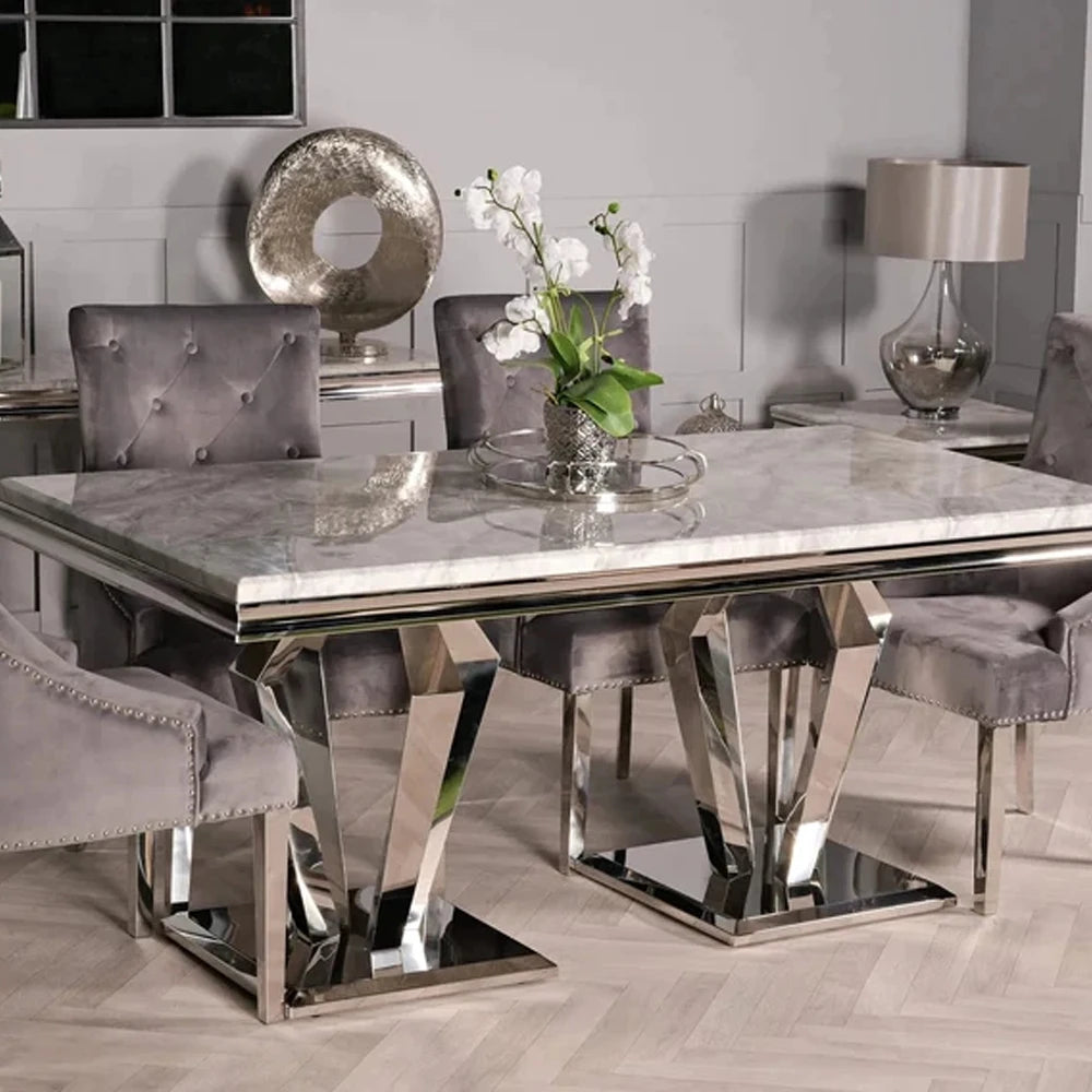 GRÉVÉRA™Grey Marble Dining Table Set by PurelyhomeDeco