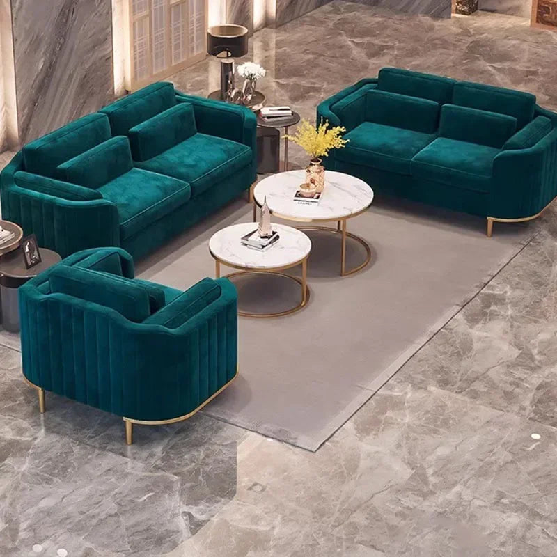 VerdeLuxe Modern L Shaped Sofa With Wood Frame And Composite Fabric by PurelyhomeDeco