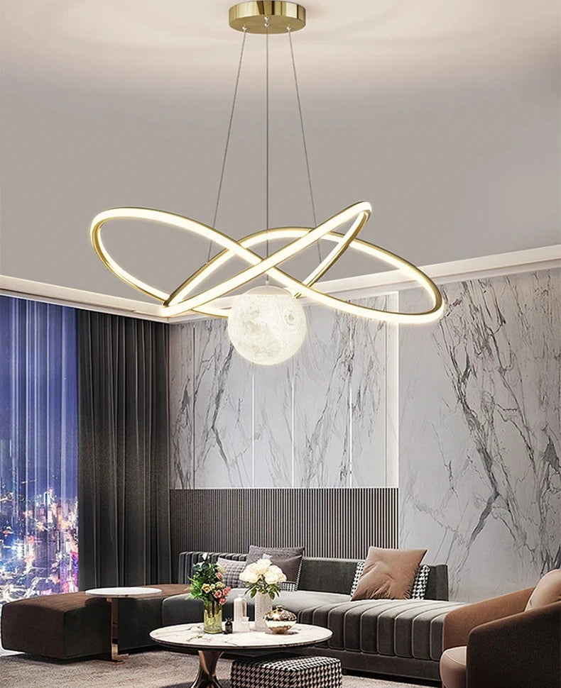 Luna Lux – Moon Shaped Designer Pendant Lamp by PurelyhomeDeco