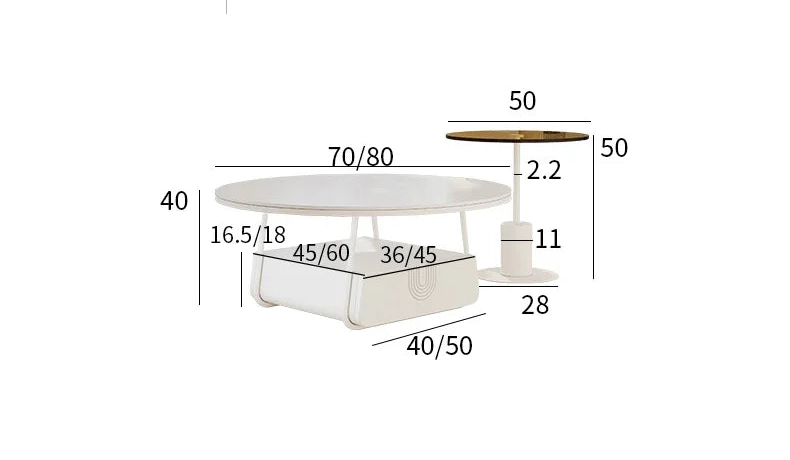 Serelune™ Cream Marble Coffee Table by PurelyhomeDeco