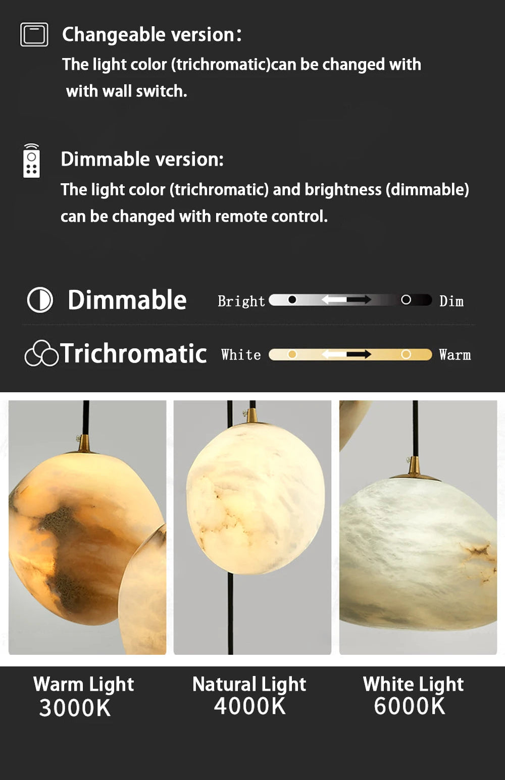 Siberia MarbleAura™ LED Chandelier – Luxury Natural Marble Hanging Light for Living Room & Modern Interiors by PurelyhomeDeco