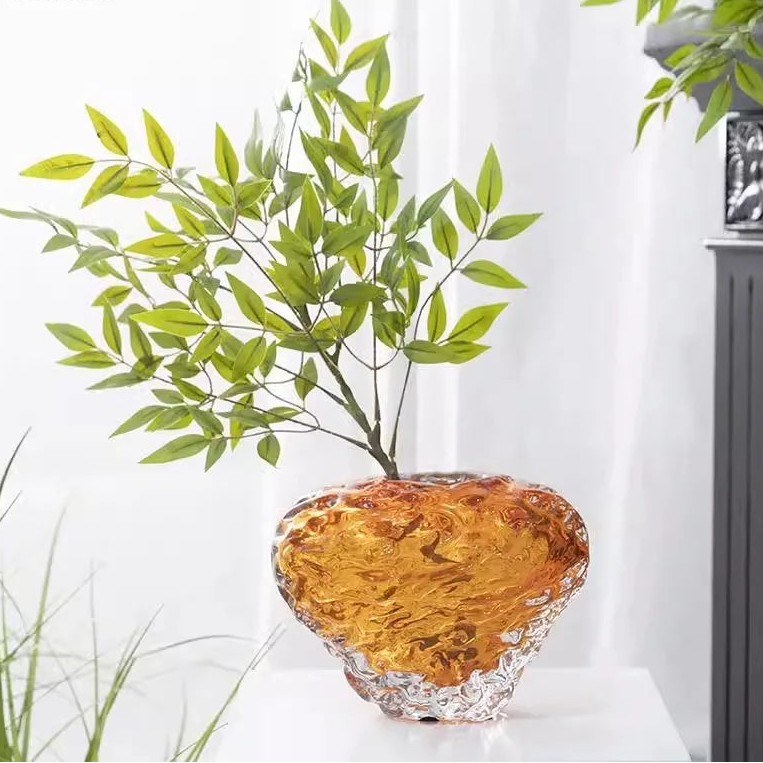 Amber Ripple Vase by PurelyhomeDeco