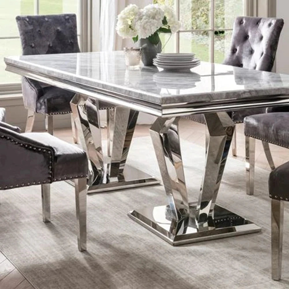 GRÉVÉRA™Grey Marble Dining Table Set by PurelyhomeDeco