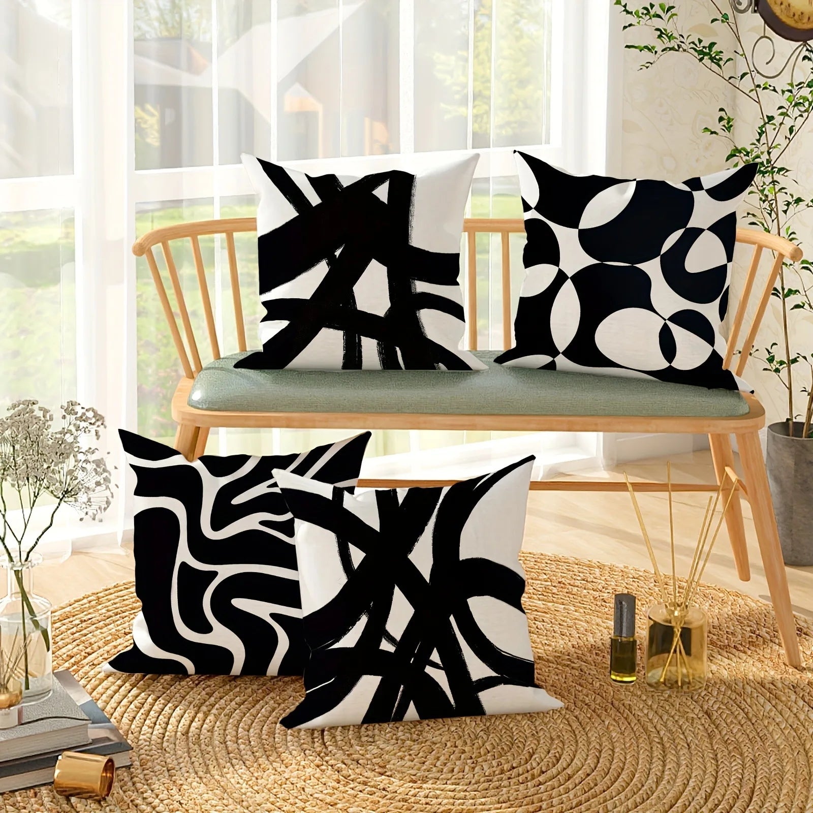 Noir Line Pillow Set by PurelyhomeDeco