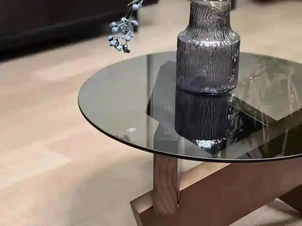 WOODGLASS ICON™ Modern Wood & Glass Coffee Table for Luxury Living Room Decor by PurelyhomeDeco