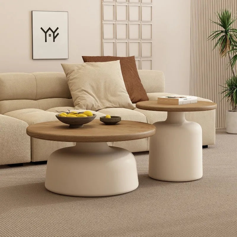 ELORA™ Cream Nordic Round Coffee Table by PurelyhomeDeco