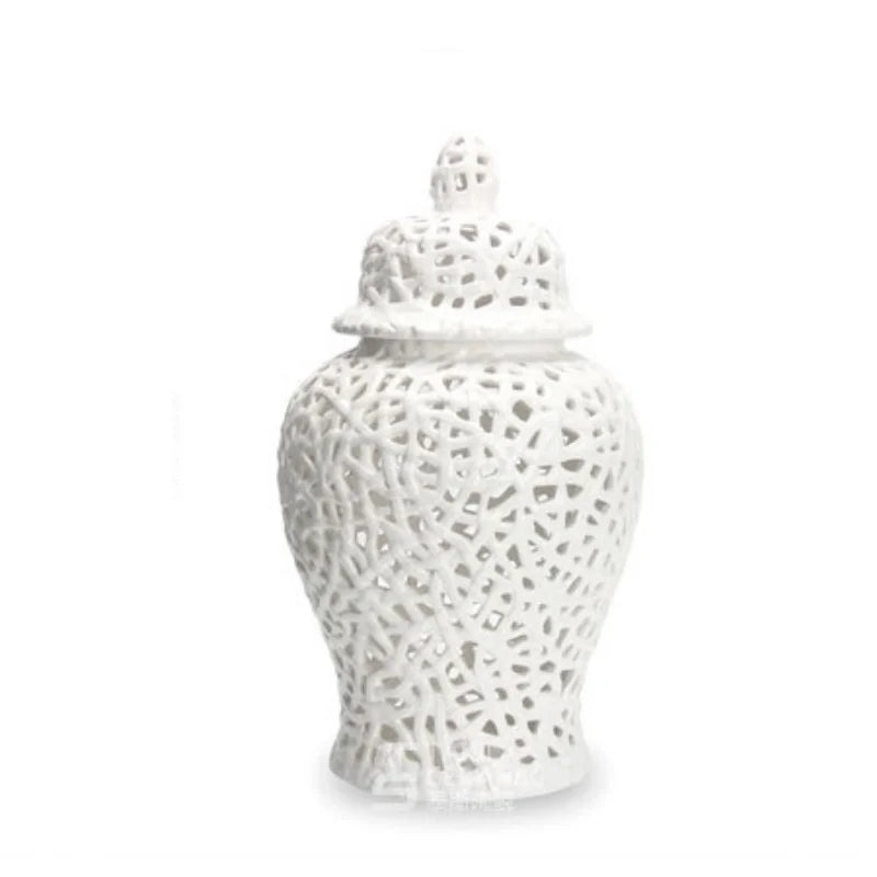 Échelon Gold – Ceramic Hollow Ginger Jar | Luxury Porcelain Home Decoration by PurelyhomeDeco