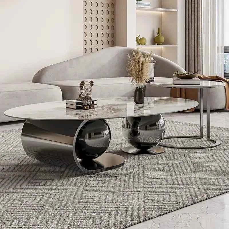 Alba Scultura™ – Designer Irregular White Marble Coffee Table by PurelyhomeDeco