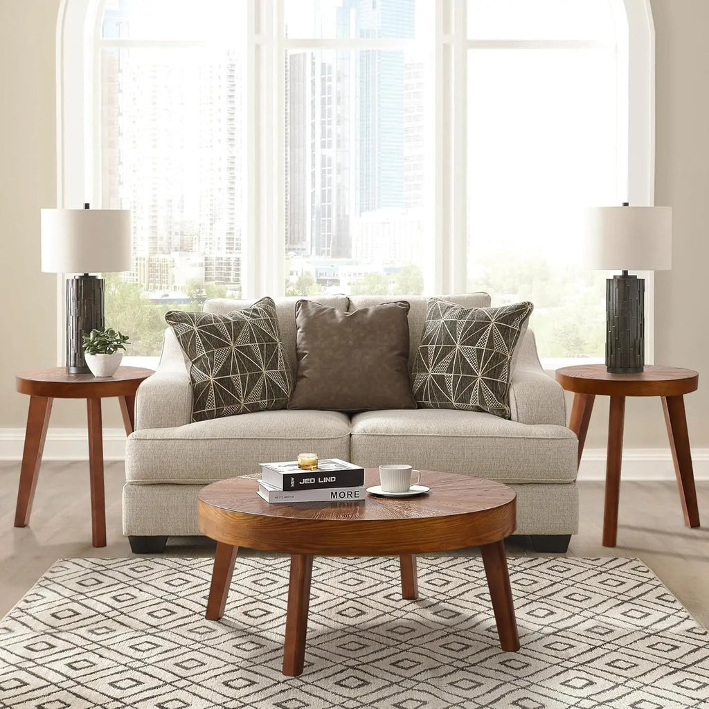 SOLARA™ Farmhouse Round Nesting Coffee Table Set (3-Piece) by PurelyhomeDeco