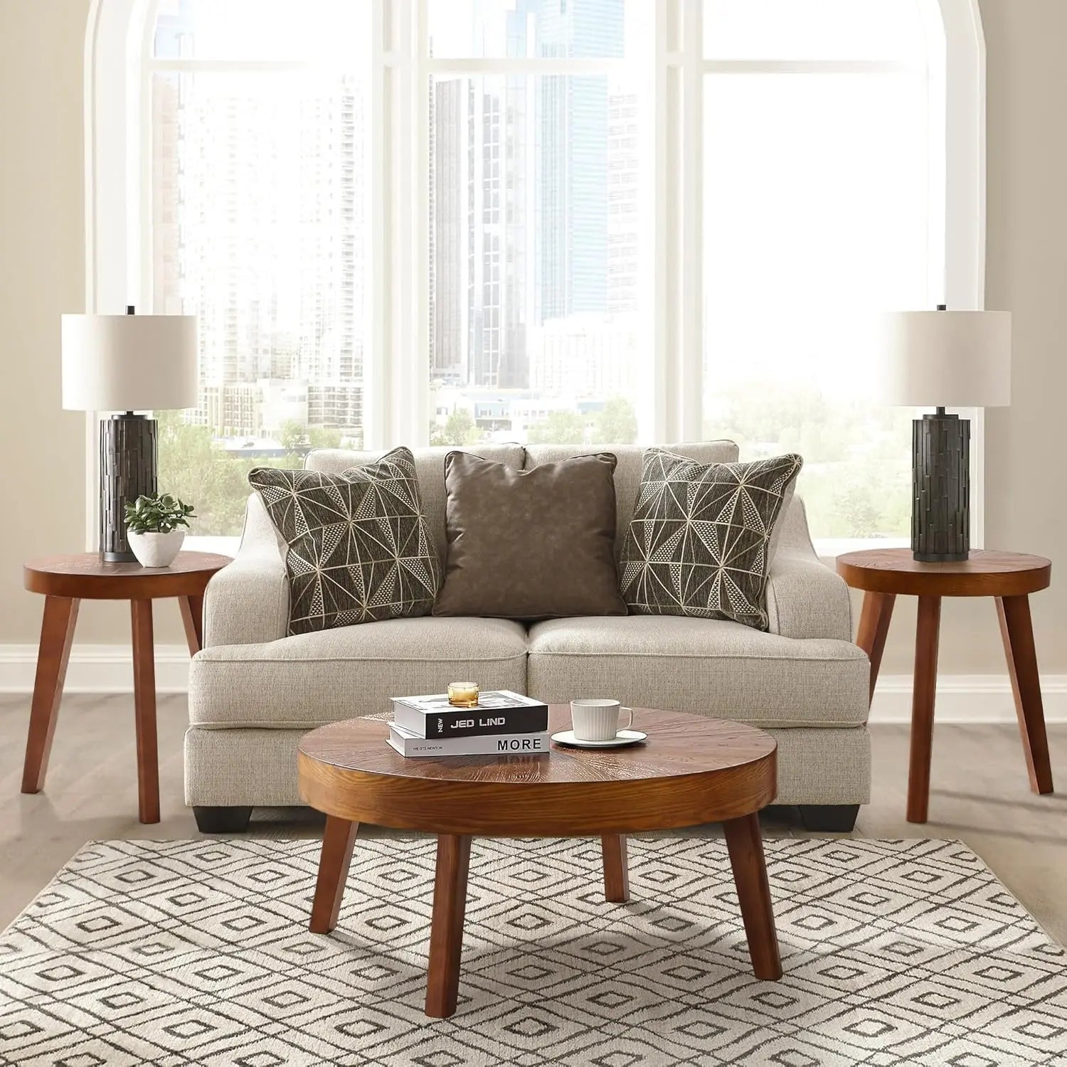 SOLARA™ Farmhouse Round Nesting Coffee Table Set (3-Piece) by PurelyhomeDeco