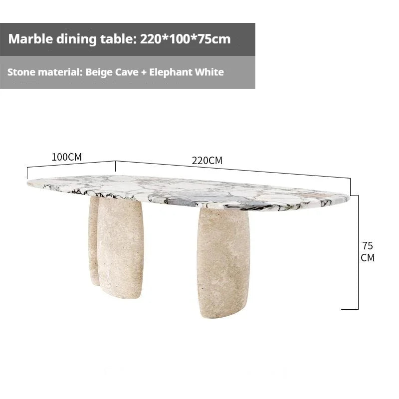 AURELIA SOLÉ™ Italian Minimalist Yellow Travertine Dining Table | Nordic Fusion Luxury by PurelyhomeDeco