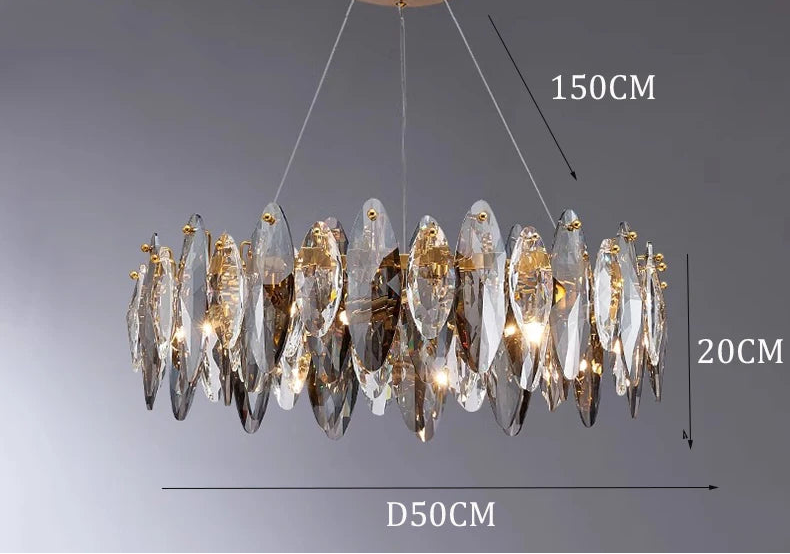 CrystalÉlan™ Modern Luxury Crystal Pendant Chandelier – Elegant Hanging Light for Living Room, Dining & Bedroom by PurelyhomeDeco