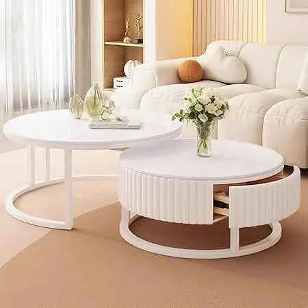 Nestorra™ Marble Nesting Coffee Table Set by PurelyhomeDeco