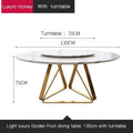 AURÉVA Golden Round Marble Dining Table with Turntable by PurelyhomeDeco