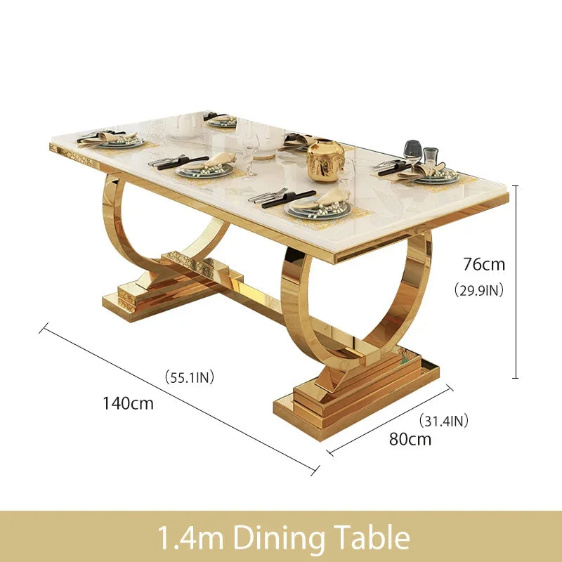 ZANORIA™ Elite Gold Structure Dining Set by PurelyhomeDeco