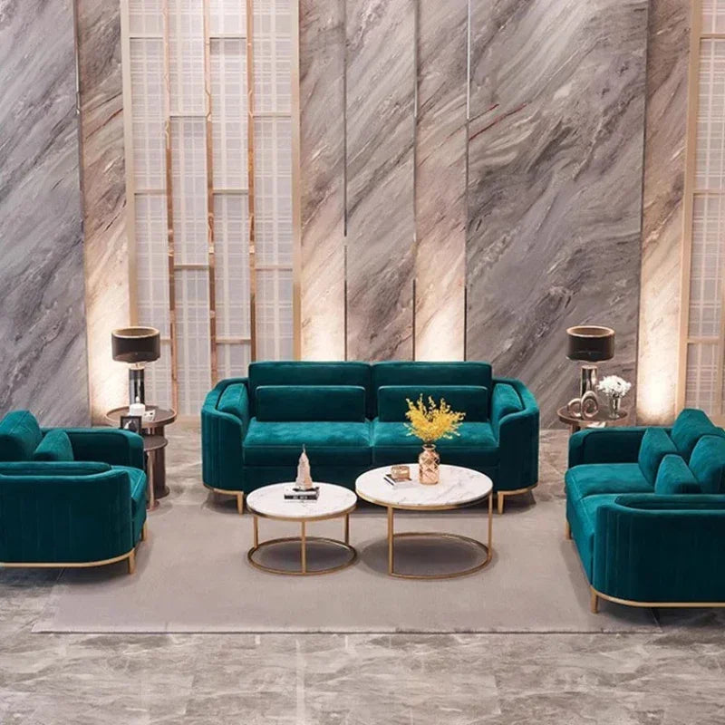 VerdeLuxe Modern L Shaped Sofa With Wood Frame And Composite Fabric by PurelyhomeDeco