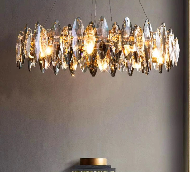 CrystalÉlan™ Modern Luxury Crystal Pendant Chandelier – Elegant Hanging Light for Living Room, Dining & Bedroom by PurelyhomeDeco