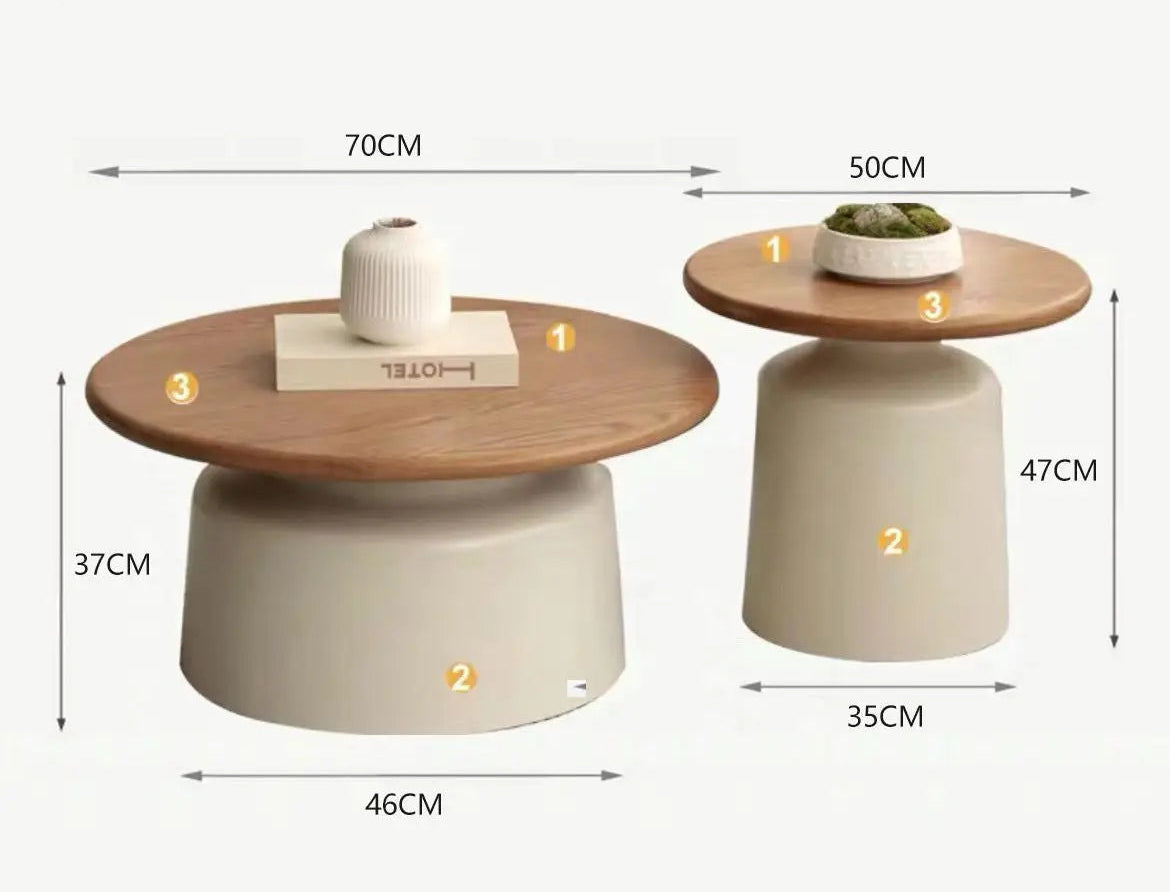 ELORA™ Cream Nordic Round Coffee Table by PurelyhomeDeco