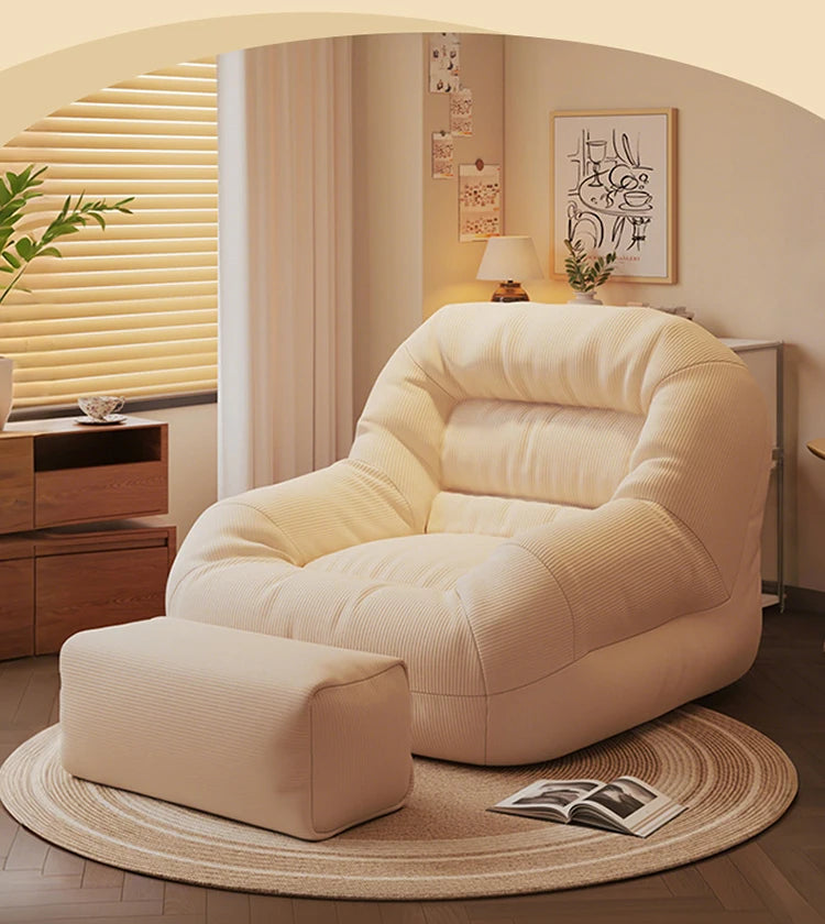 Lazy Bean Bag Sofas Portable Comfortable Small Sofa Relaxing Balcony Living Room Single Sofas Can Lie or Sleep Beanbag Chairs by PurelyhomeDeco