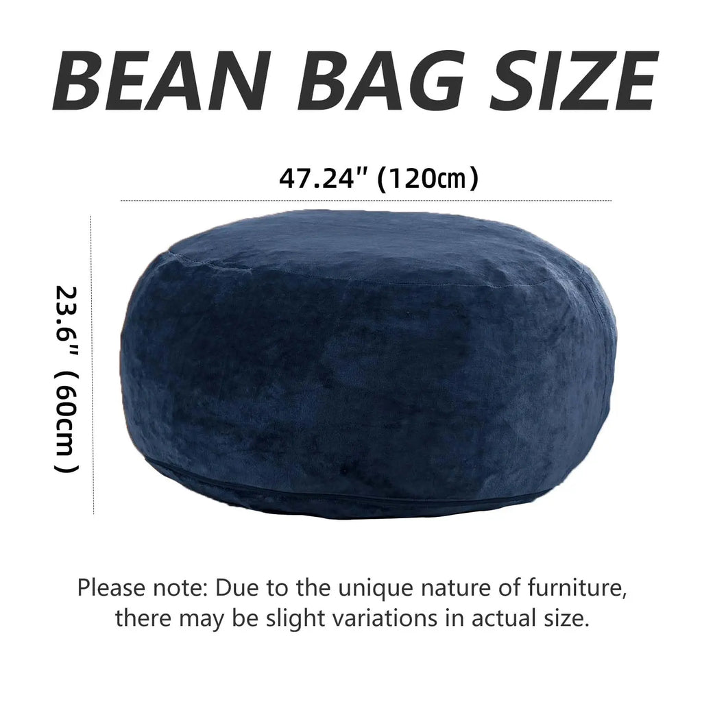 100CM×100CM×60CM, adult beanbag chair with padded beanbag inside, memory foam chair, soft flannel washable cover, ideal reading seat for bedrooms and dorms. by PurelyhomeDeco