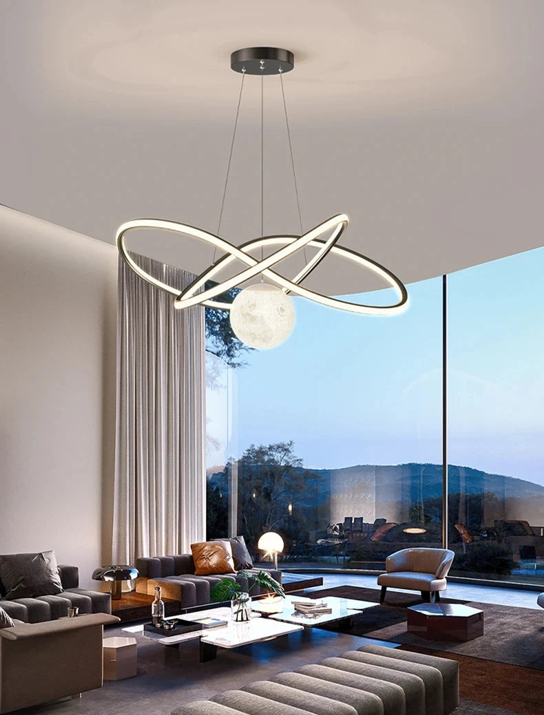 Luna Lux – Moon Shaped Designer Pendant Lamp by PurelyhomeDeco