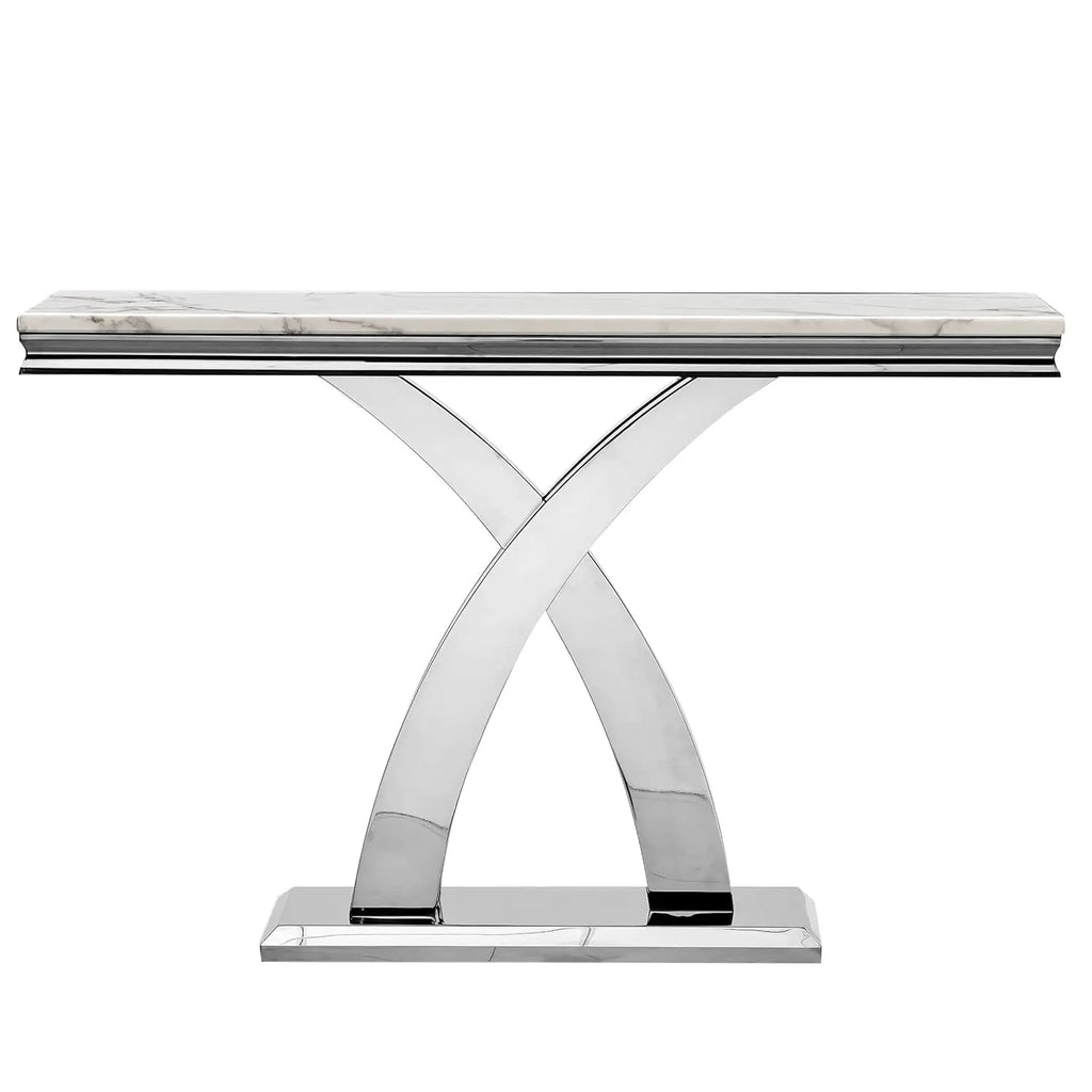 MARXÉ Faux Marble X-Base Console Table by PurelyhomeDeco