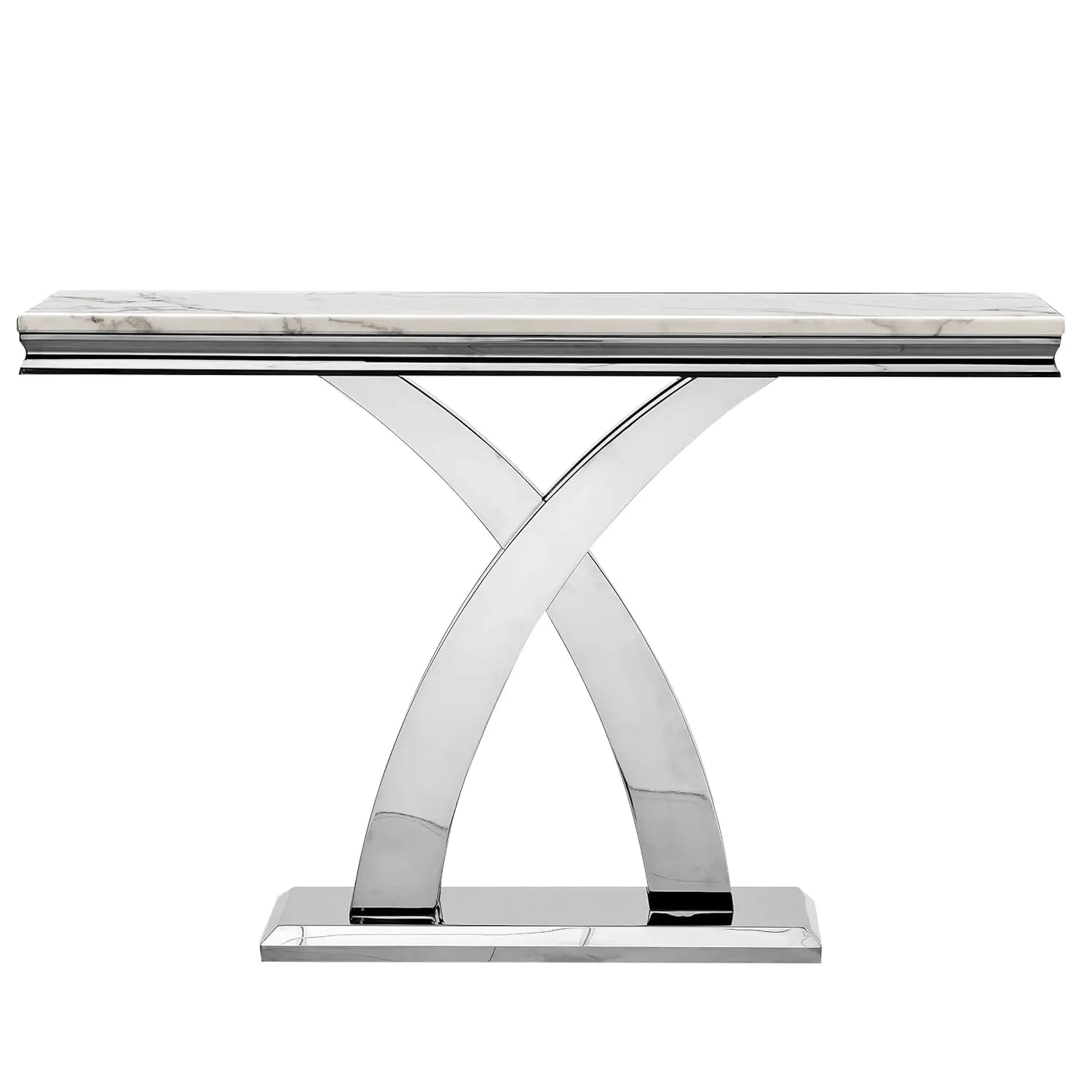 MARXÉ Faux Marble X-Base Console Table by PurelyhomeDeco