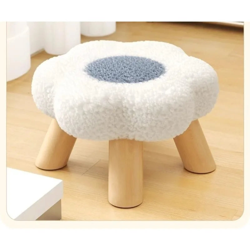 Small stool, household low stool, sofa stool, soft bag stool, living room coffee table stool, solid wood children's stool by PurelyhomeDeco