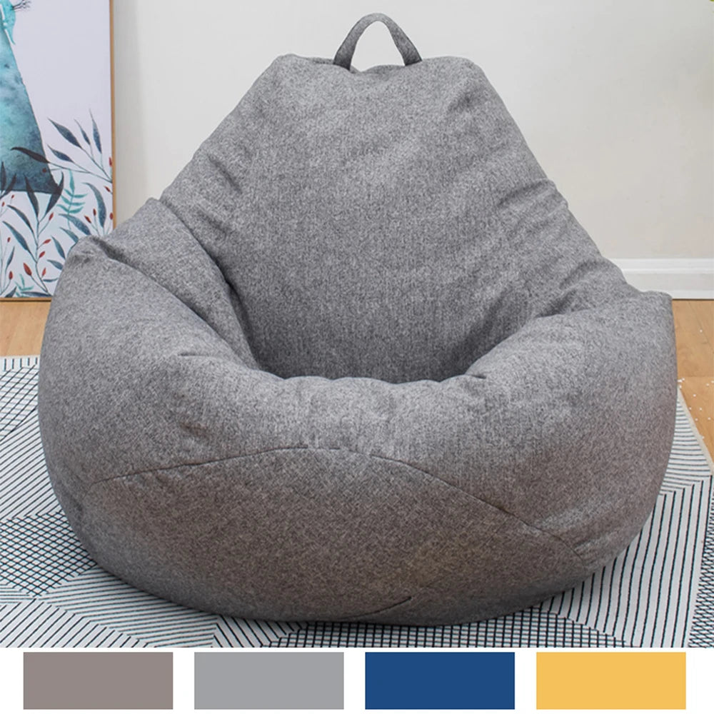 Lazy Seat Chair Sofa Cover Large Bean Bag Couch Soft Fluffy Breathable Adult Child Tatami Living Room Decorative without Filler by PurelyhomeDeco