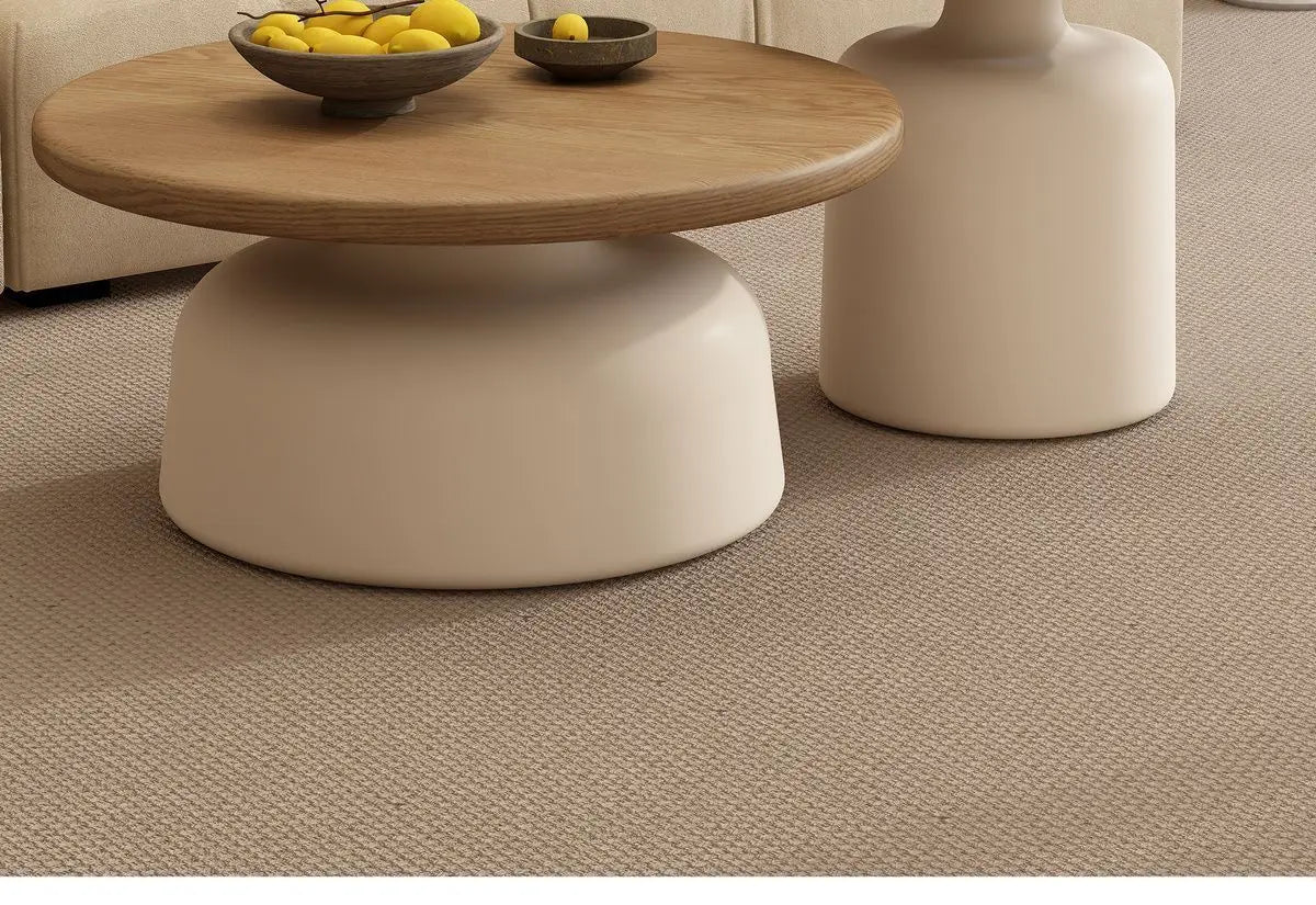 ELORA™ Cream Nordic Round Coffee Table by PurelyhomeDeco