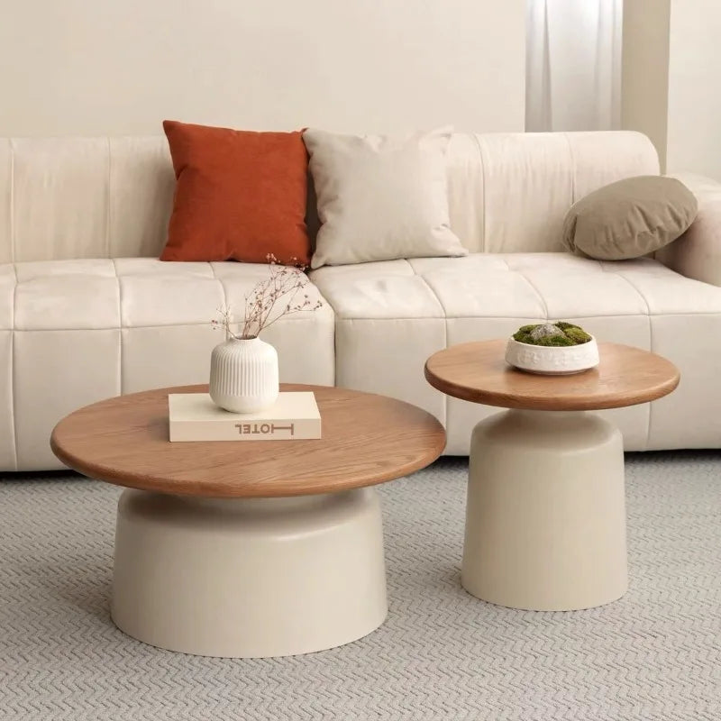 ELORA™ Cream Nordic Round Coffee Table by PurelyhomeDeco
