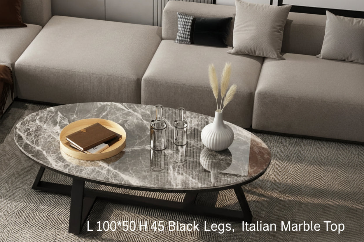 Verona™ Oval Marble Coffee Table – Modern Luxury Living Room Table by PurelyhomeDeco