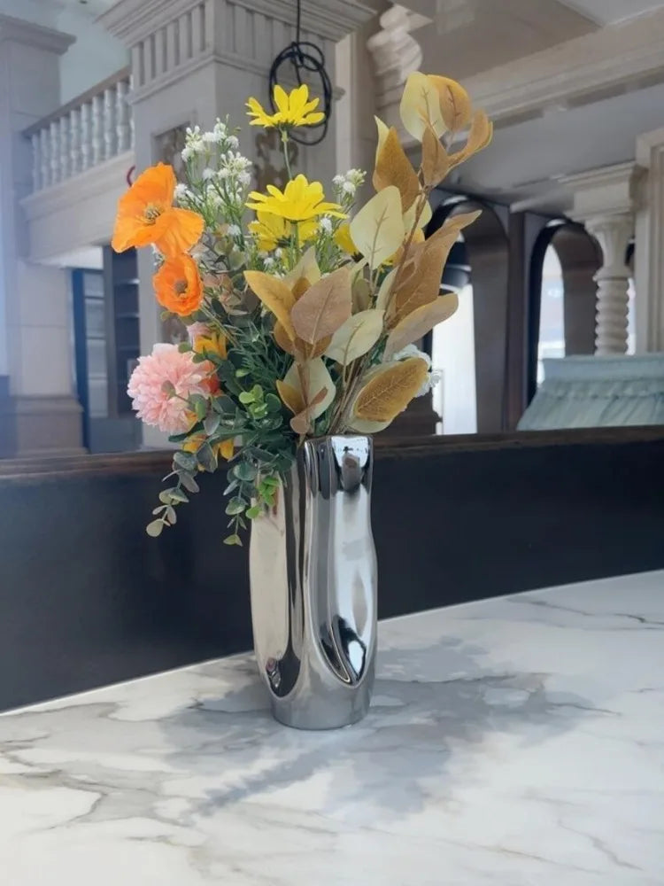 Silver Lumen Vase by PurelyhomeDeco