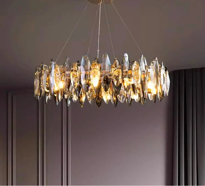 CrystalÉlan™ Modern Luxury Crystal Pendant Chandelier – Elegant Hanging Light for Living Room, Dining & Bedroom by PurelyhomeDeco