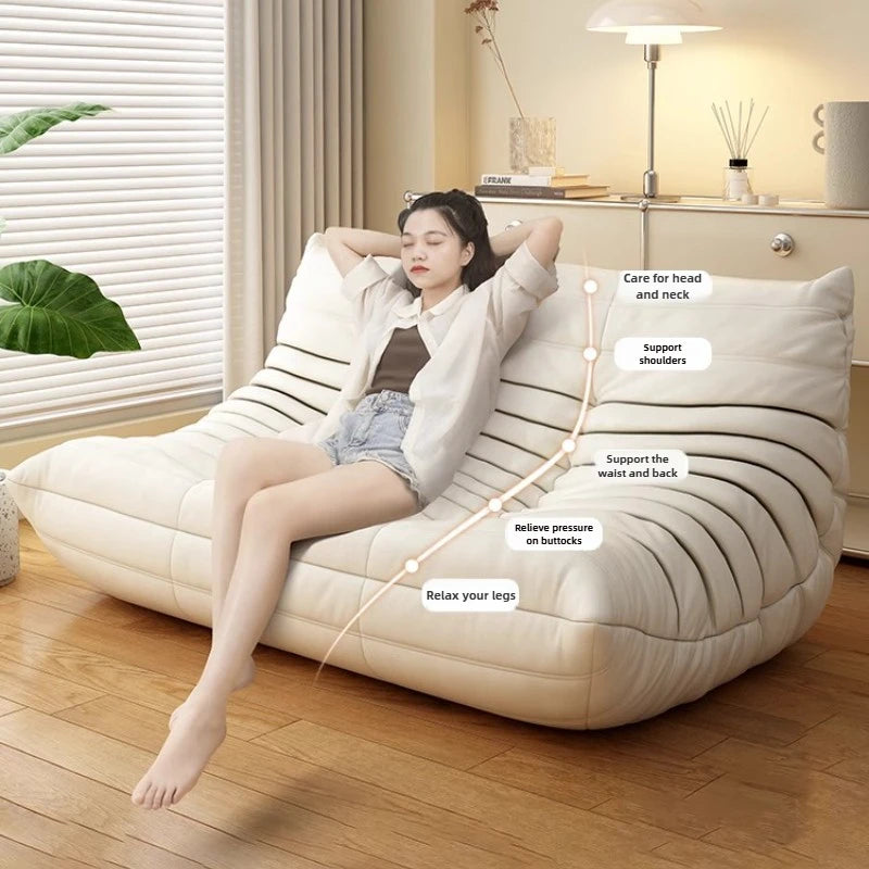 Caterpillar Lazy Sofa Living Room Leisure Balcony Tatami Lounge Chair Single Sofa Chair Bedroom Double Leisure Sofa Chair by PurelyhomeDeco