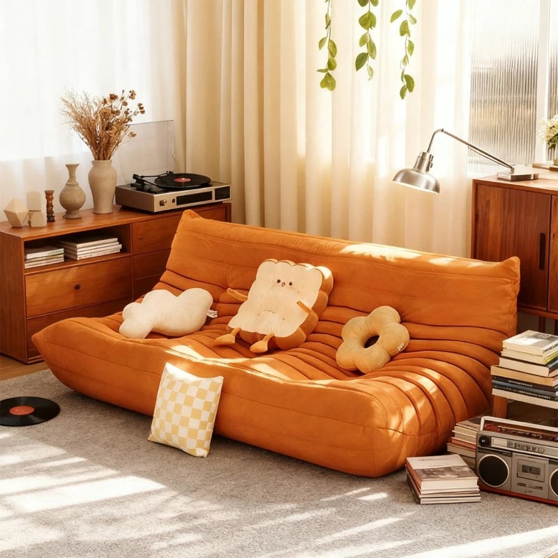 Caterpillar Lazy Sofa Living Room Leisure Balcony Tatami Lounge Chair Single Sofa Chair Bedroom Double Leisure Sofa Chair by PurelyhomeDeco