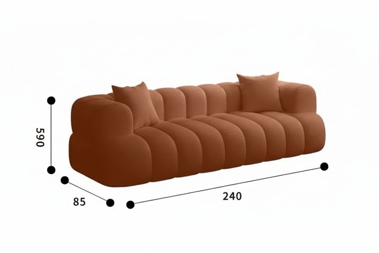 ARCELIA BLANC™ Velvet Cloud Couch | Deep Seat Designer Sofa by PurelyhomeDeco